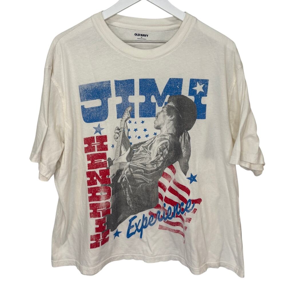 Oversized Jimi Hendrix Experience Flag T Shirt - Women's Size XL